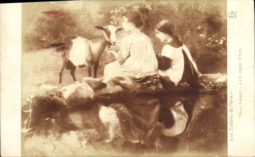 Zwei junge Mädchen und eine Ziege — Paul LERGOY — Salons de Paris, n°253 - Vorderseite