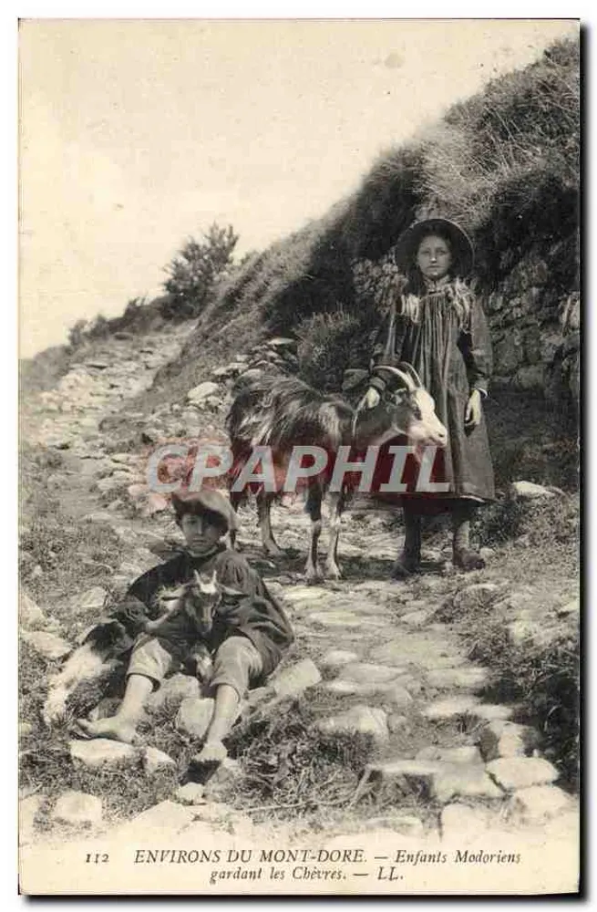 Um Mont-Dore — Modorien Kinder, die Ziegen hüten — LL. n° 112 - Vorderseite