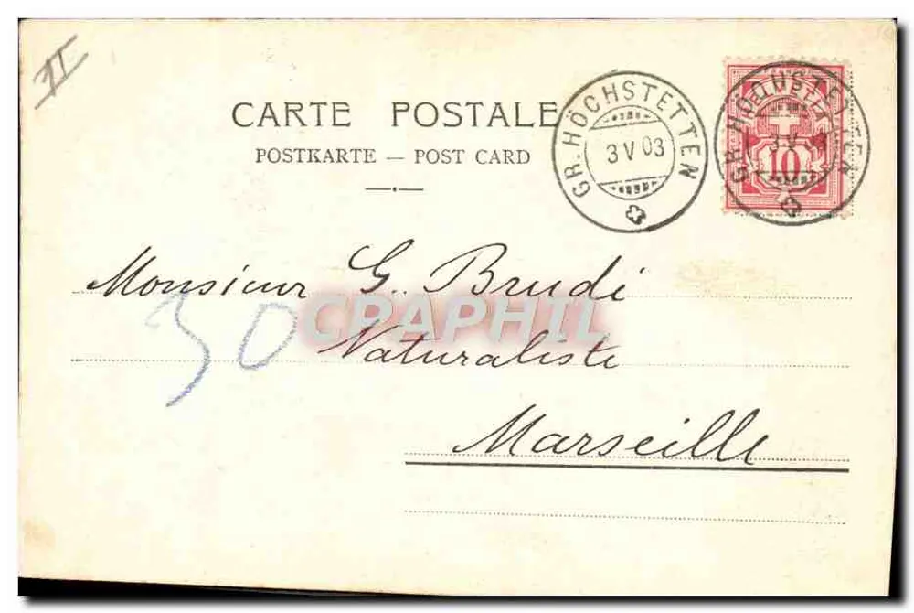 Gr. Höchstetten — Alpes suíços — editor Kaiser & Cie, Bern, série 7789 - Verso