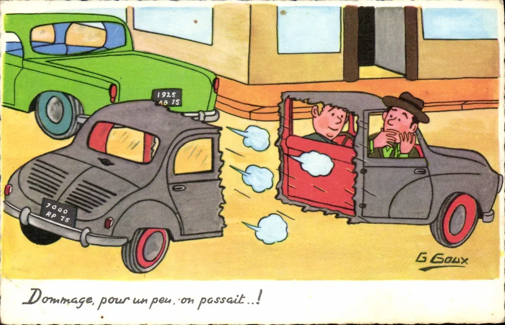 Acidente de carro — G. Goux — editor R. Hamel, n°3021 - Frente