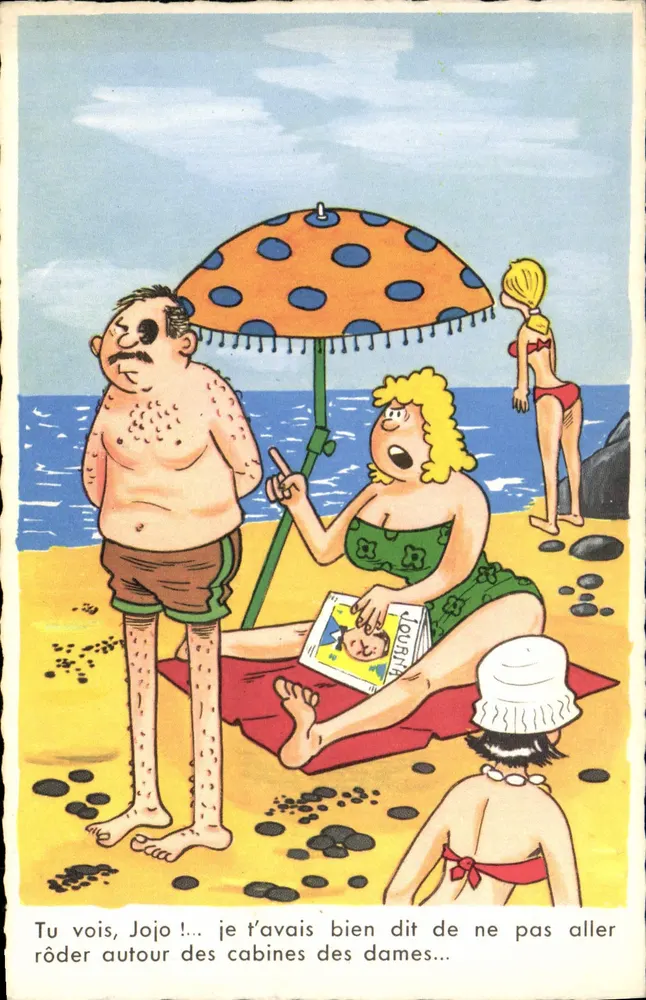 Praia — cena humorística com texto — G. Picard, n°1132 - Frente
