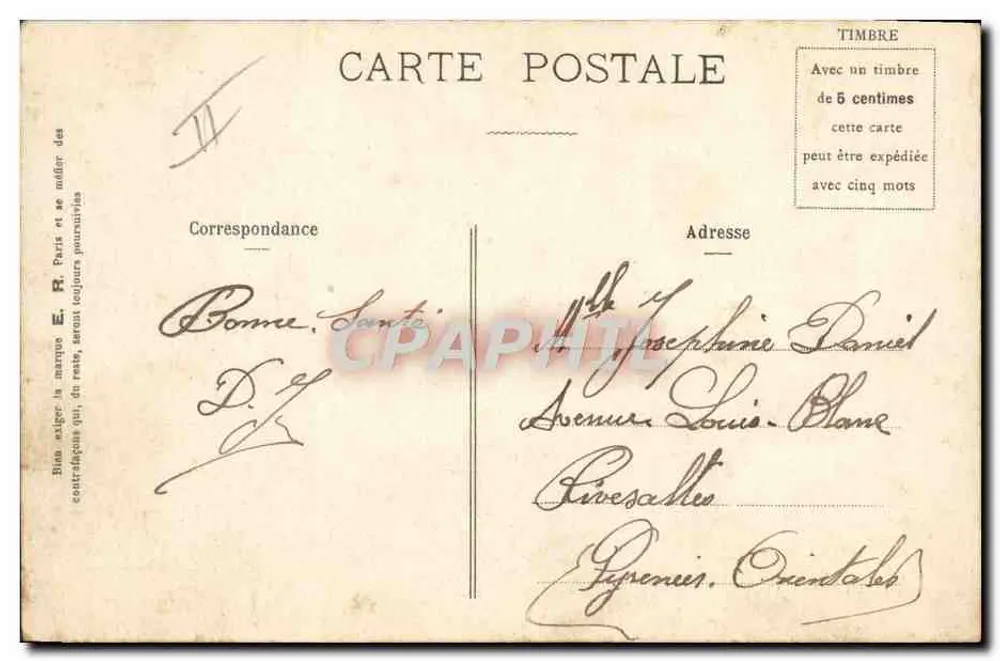 Nossos Bravos Marinheiros — E.R., Paris, Modelo depositado n° 92 - Verso