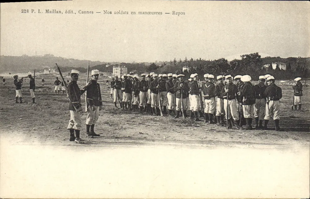 Unsere Soldaten bei Manövern — Ruhe — P. L. Maillan, Verlag, Cannes - Vorderseite