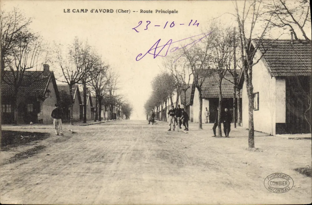 Camp Avord (Cher) — Hauptstraße — Phototypie Combier, Macon (Saône-et-Loire) - Vorderseite