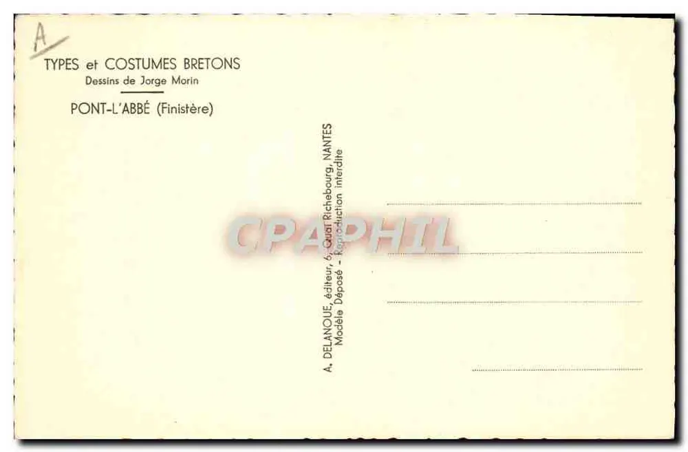 Dentelarias — Bretanha — Desenhos Jorge Morin - Verso