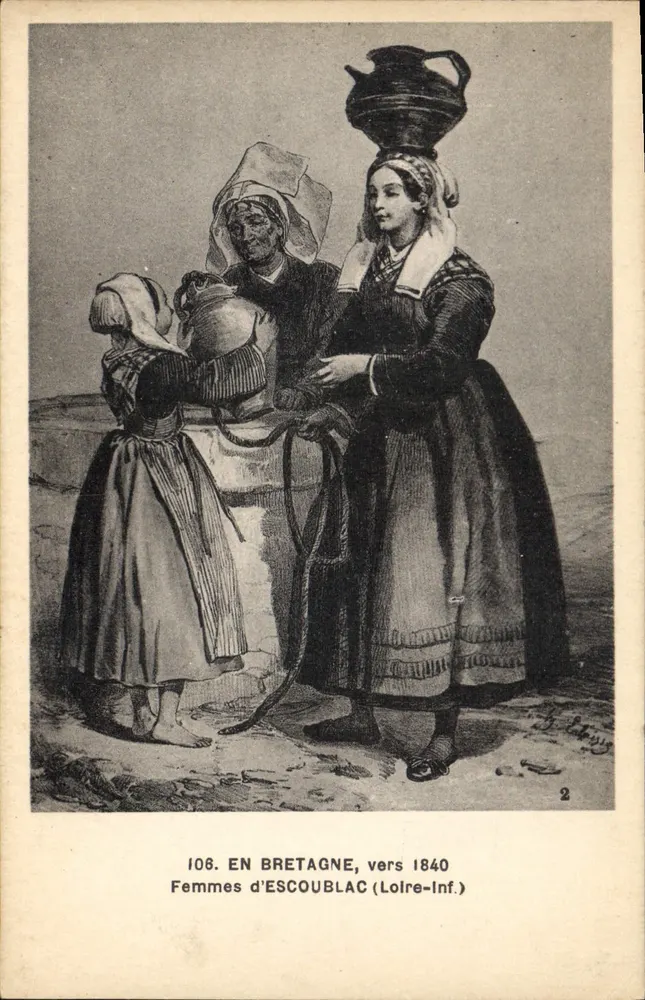 Frauen von ESCOUBLAC (Loire-Inf.) — um 1840 — F. Chapeau, Verlag Nantes - Vorderseite