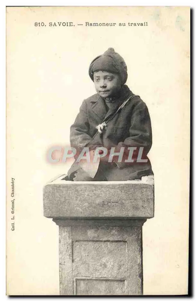 Savoie — Ramoneiro trabalhando — Coleção L. Grimal, Chambéry, n°810 - Frente
