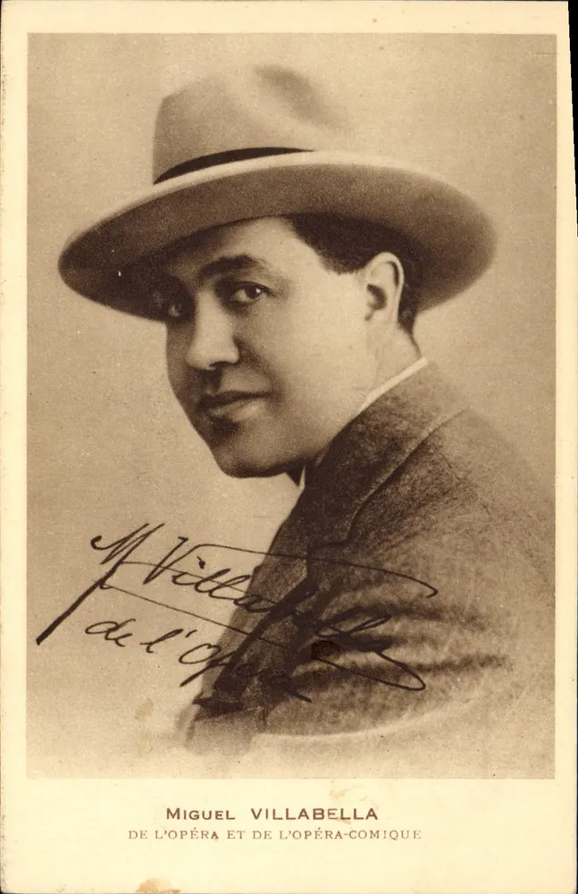 Miguel Villabella — Sänger der Oper und der Operette — autografierte Ansichtskarte - Vorderseite