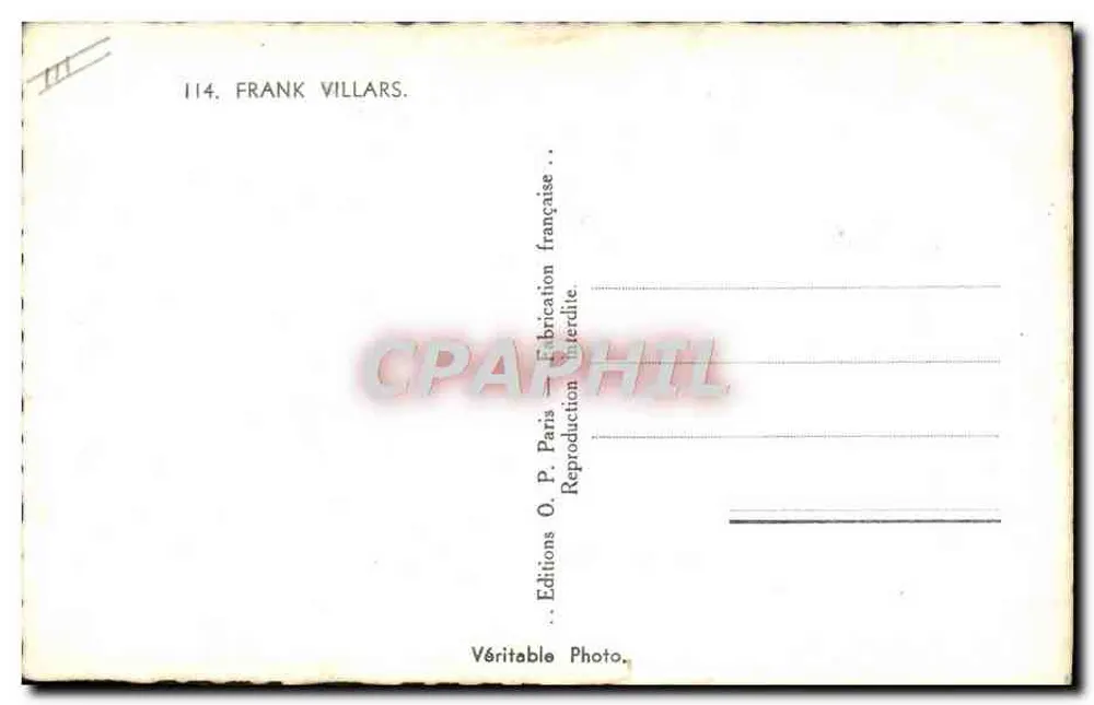 Frank Villars — retrato sorridente — Roger Carlet - Verso