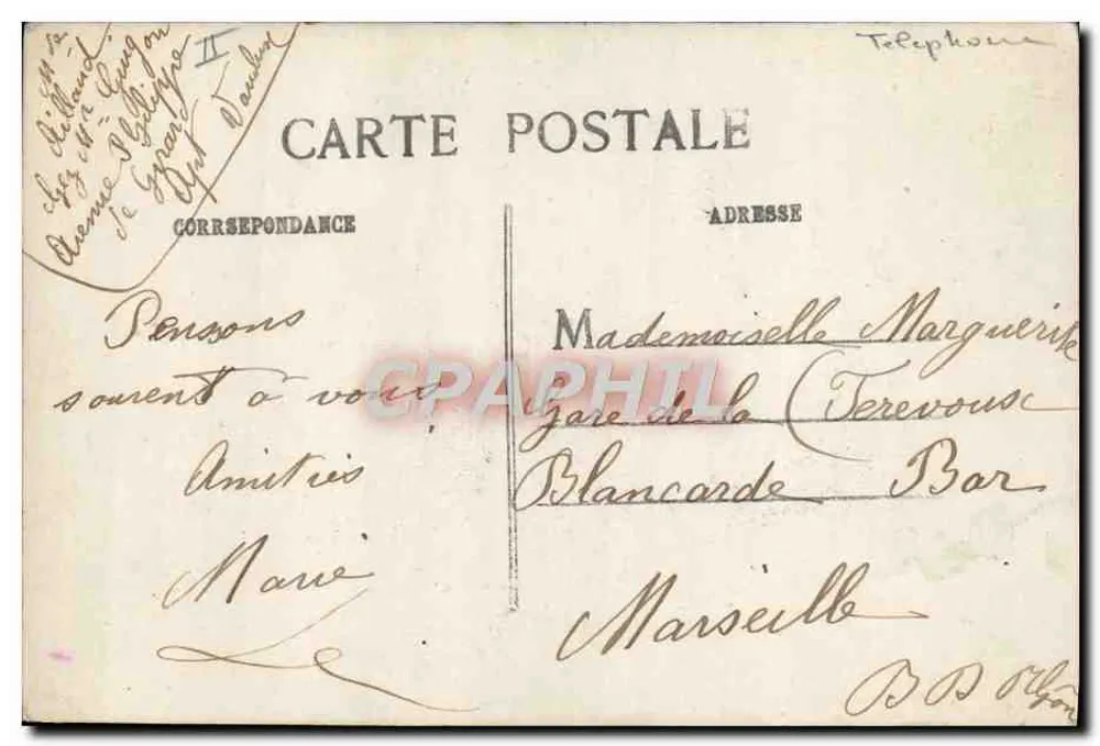 Lächelnde Mädchen neben einem Telefon — Irène, Verleger Irène, Nr. 3311 - Rückseite