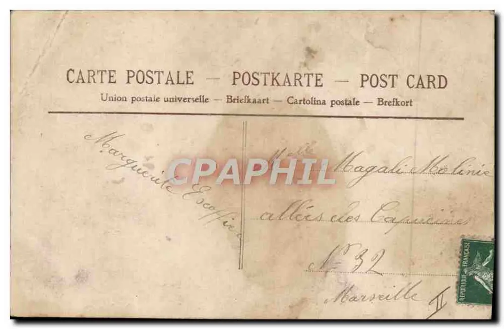 Petite fille assise — avec téléphone et bouquet de roses — éditeur '4055' et timbre 5c - Rückseite