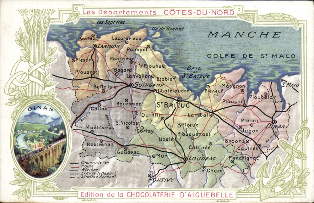 Die Departemente: CÔTES-DU-NORD — Ausgabe der CHOCOLATERIE D'AIGUEBELLE - Vorderseite