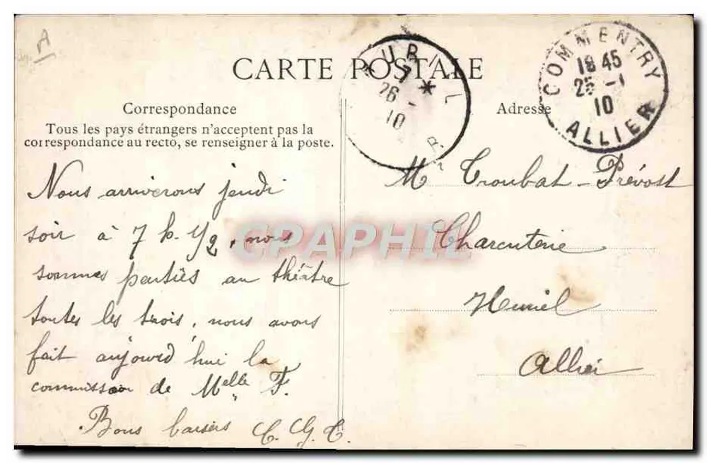 La Becquée — aldeia na Auvergne — editor não identificado, número de série não visível - Verso