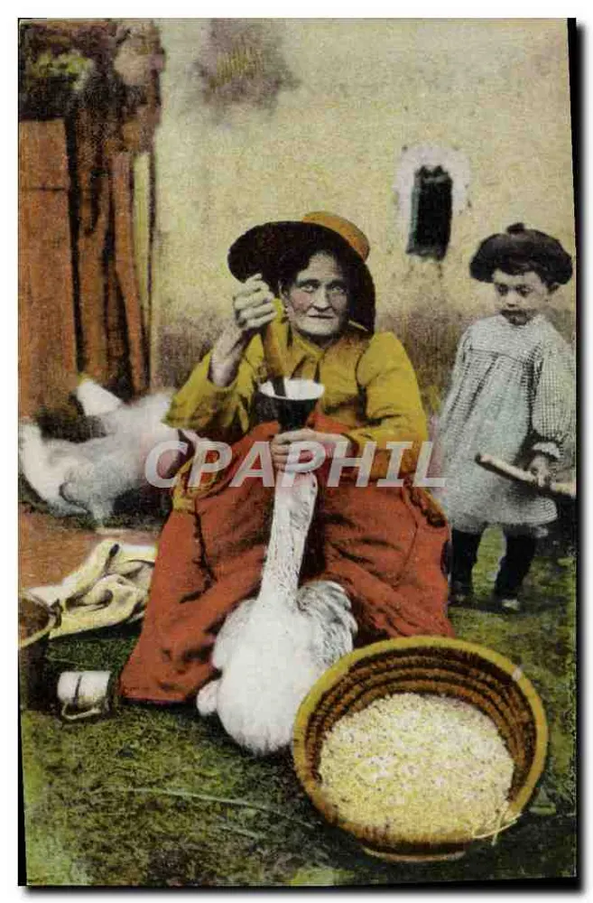 Gavage de uma égua — Tableaux Pyrénéens — Edições Océan, Toulouse - Frente
