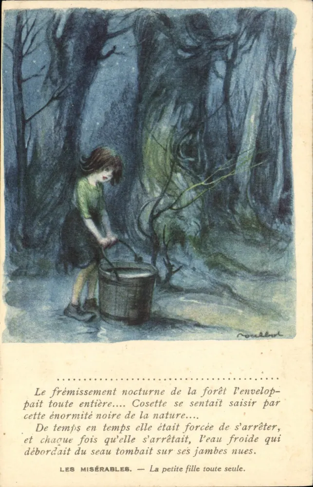 Cosette in der Wald — Les Misérables — Verlag Nenni Chachoin, Paris - Vorderseite