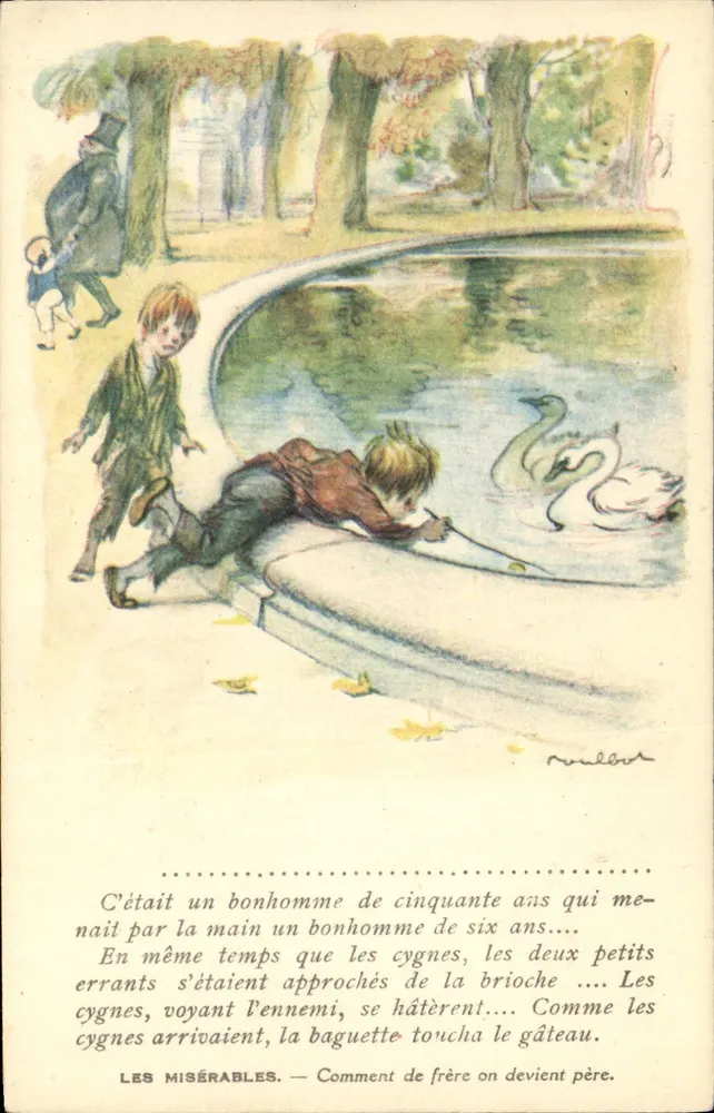 Les Misérables — Park-Szene mit Schwänen — Illustration von Roubert - Vorderseite