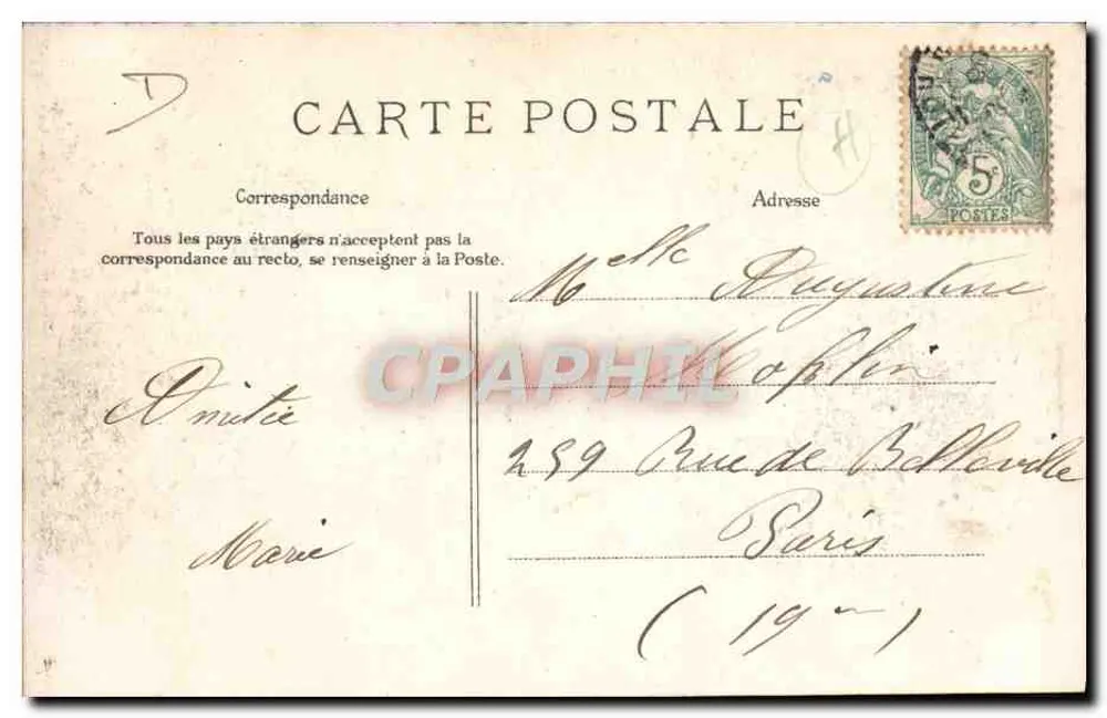 Demonstration am 1. Mai in Paris — Vor der Kasematte Château-d'Eau — Hélio. E. Le Deley, Paris - Rückseite
