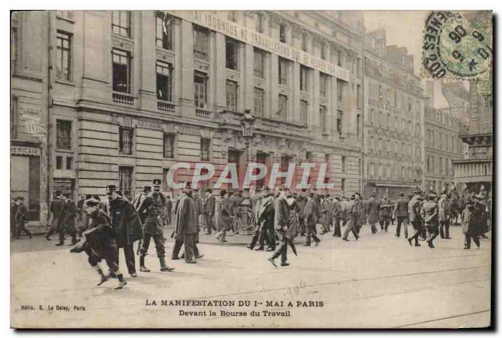 Demonstration am 1. Mai in Paris — Vor der Arbeitgeberzentrale — E. Le Doley, Paris - Vorderseite
