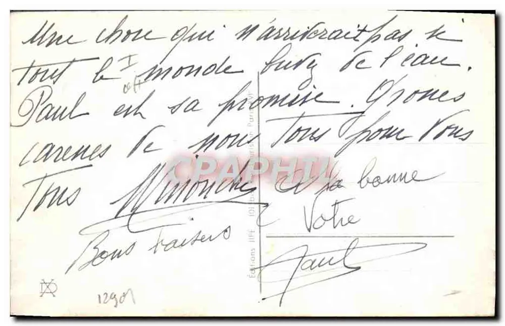 Dois homens no café — caricatura de Claude Piétras — Éditions BURTON n°12901 - Verso