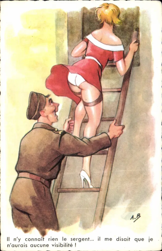 Sargento e mulher na escada — A.B. — G. Picard, n°1-54 - Frente