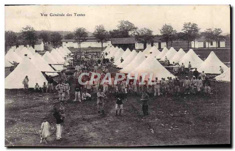 Campo de tendas — Vista geral das tendas - Frente