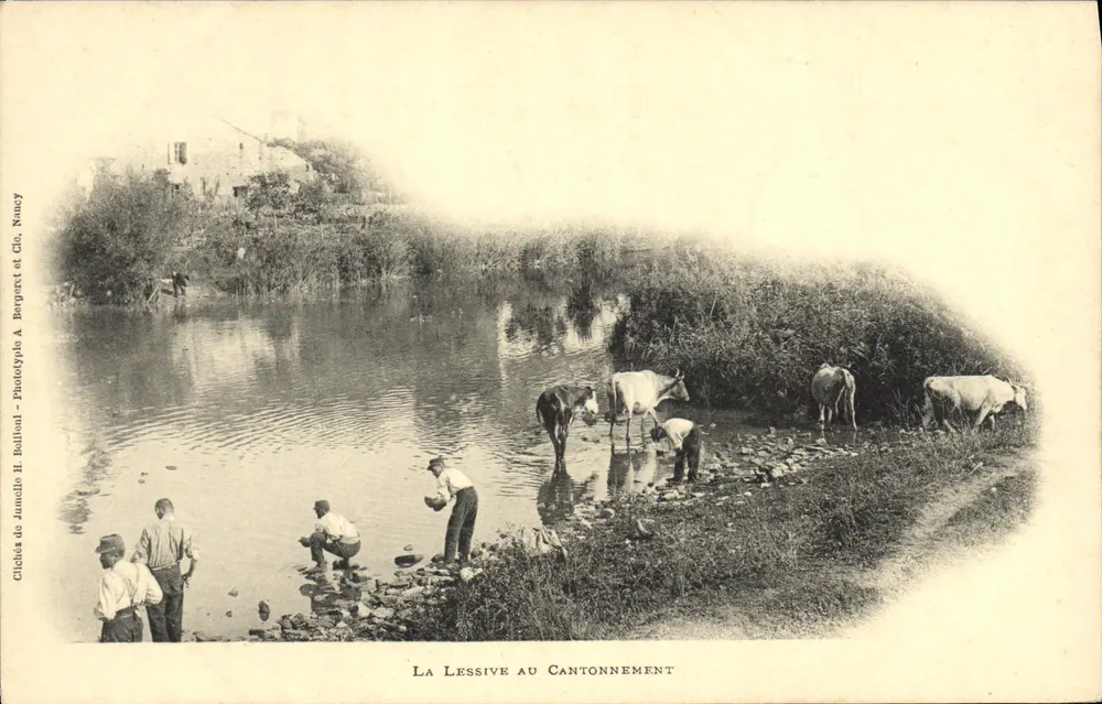 A Lavanderia no Cantonamento — Nancy — Fototipo H. Ballisat, Clé & Bergeret - Frente