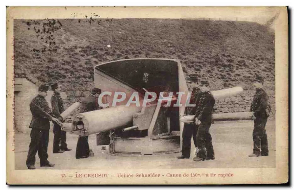 Le Creusot — Schneider-Werke — 150 mm Schnellfeuerkanone - Vorderseite