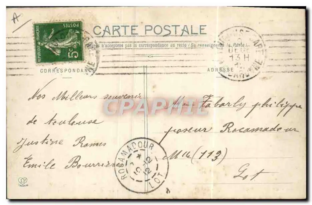 Koloniale Artillerie - Beobachtung einer Salve — Cliché A. Sallies, Phototypie Labouche Frères, Toulouse - Rückseite