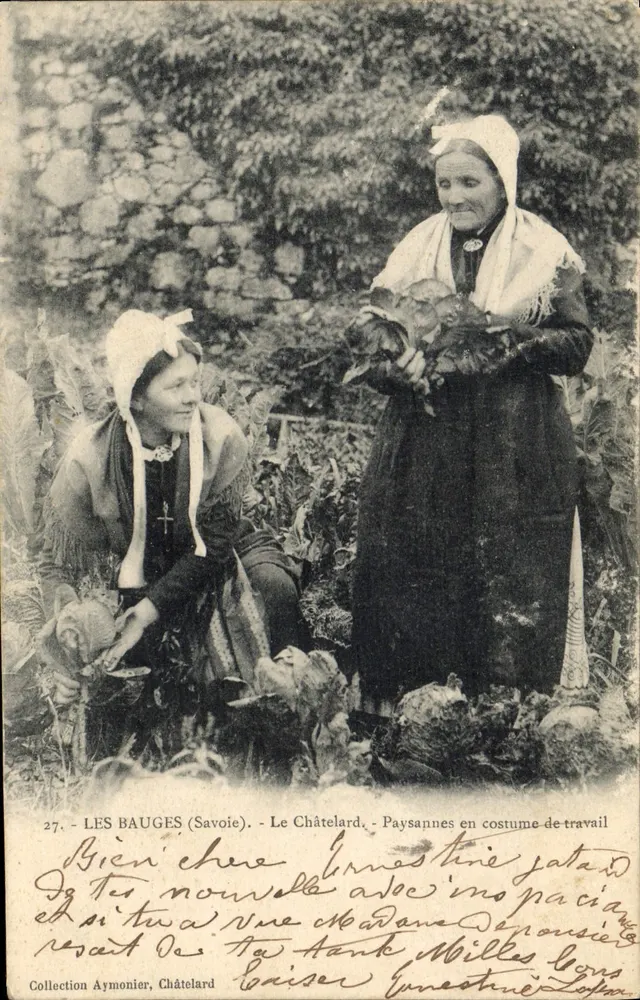 Les Bauges (Savoie) - Le Châtelard - Frauen im Arbeitskleid - Vorderseite