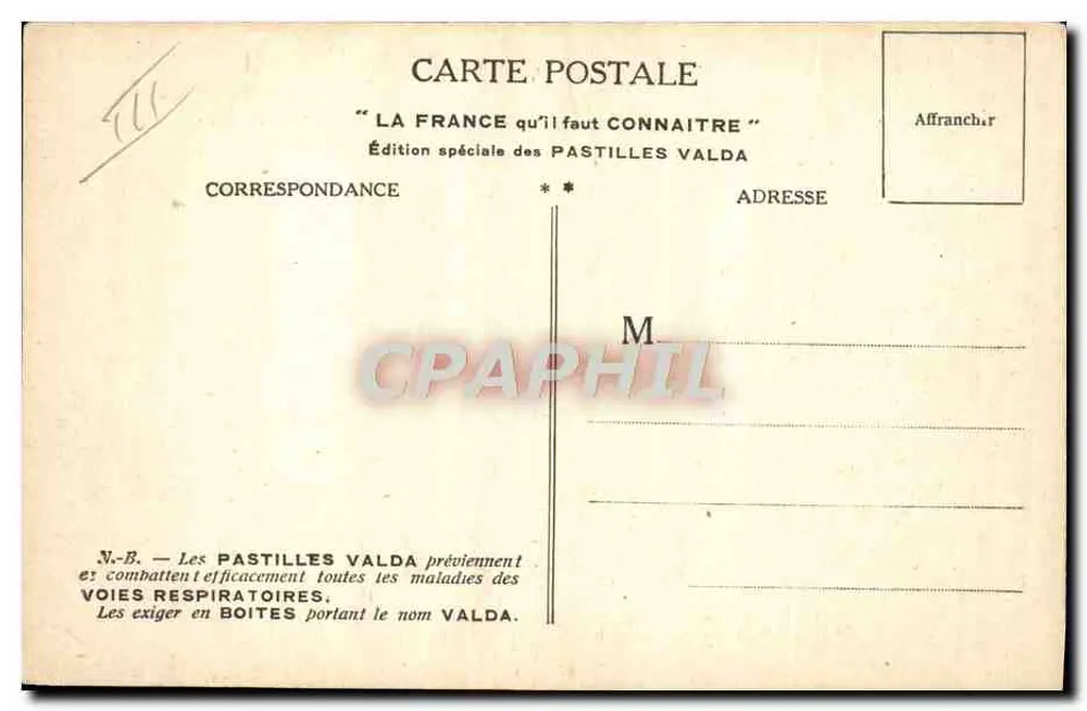 Bourges — Cathédrale et sculptures gothiques — Édition spéciale Pastilles Valda - Verso