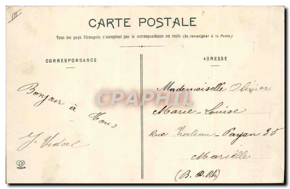 Die Pyrenäen (1. Serie) — Schweinherden in den Wiesen — Phototypie Labouche Frères, Toulouse, Nr. 325 - Rückseite