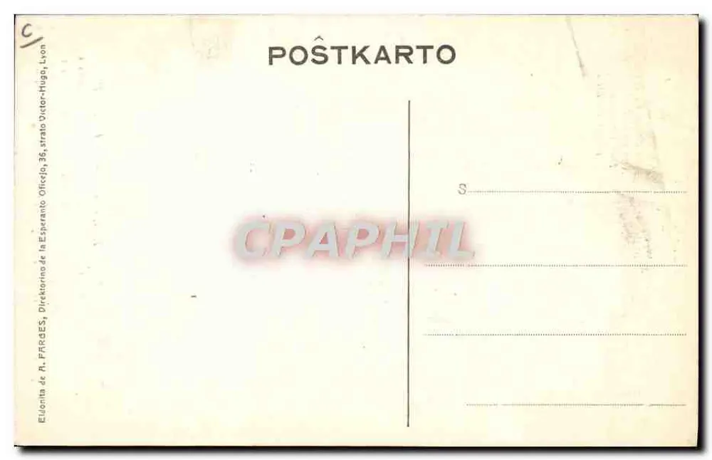 Caricatura de Th. CART — Presidente da Liga Internacional do Esperanto — editor: San-Robert - Verso