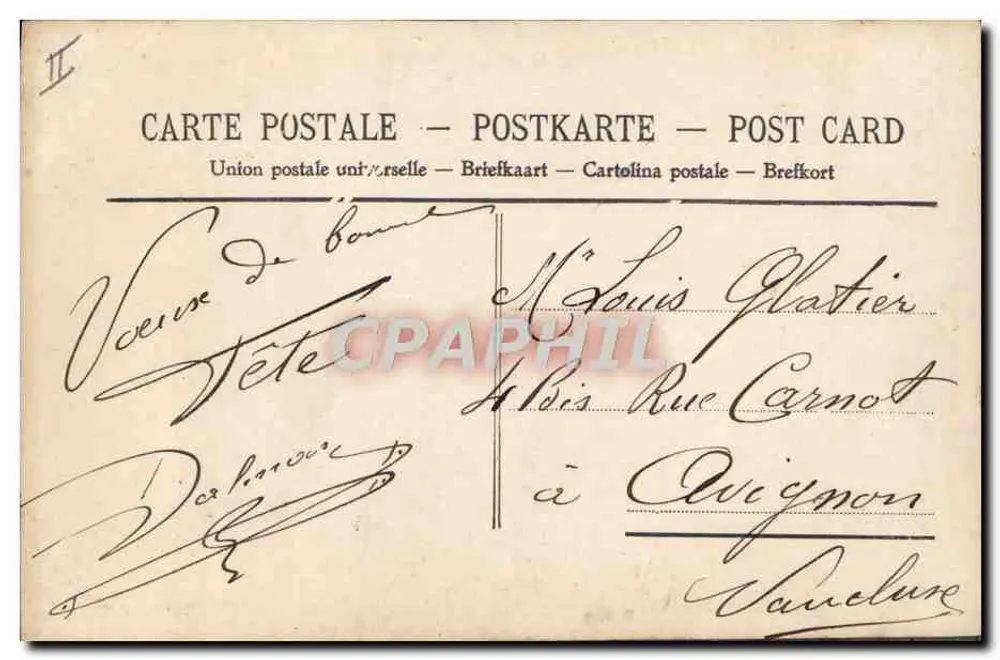 Petite fille avec téléphone — carte postale de vœux — éditeur anonyme n°4055 - Verso