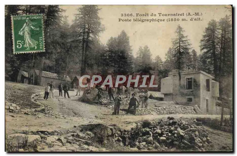 Floresta do Tournairet (A.-M.) — Posto telegráfico (1850 m. de alt.) — Editor G. Fletta, Nice - Frente