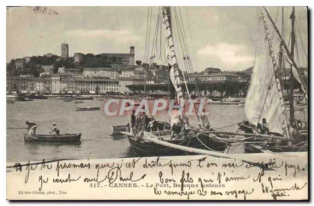 CANNES - Der Hafen, Ballastboote — Ed. Giletta, Foto. Nice, n° 417 - Vorderseite
