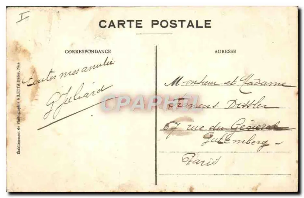 CANNES — Die Strand und Berge des Estérel — Edition Giletta, photo., Nice, n°408 - Rückseite