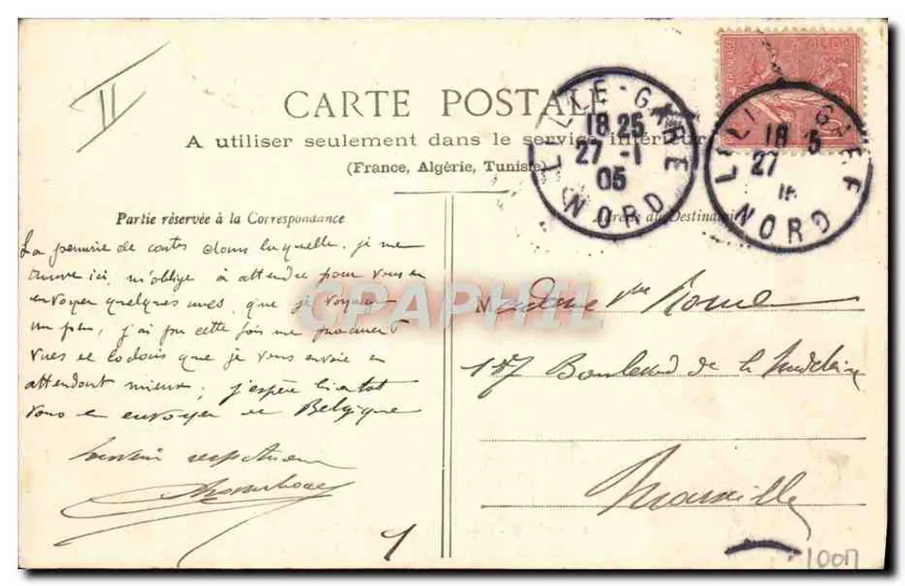 Calais — Navio de Dover para Calais — Thiriat-Deguines, editor, n°38 - Verso