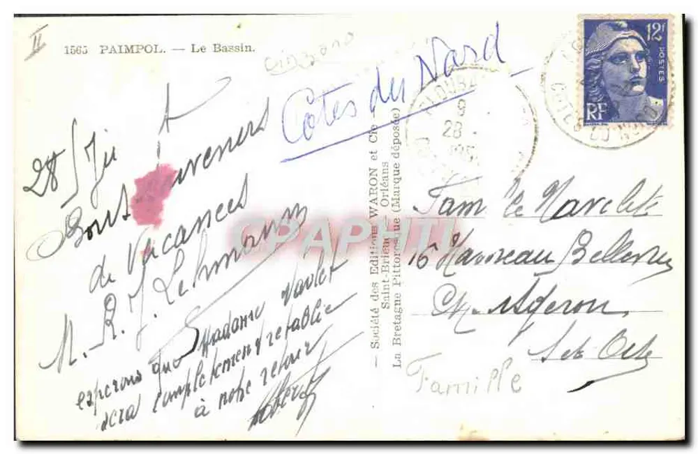 Paimpol — O Píer — Waron - Verso