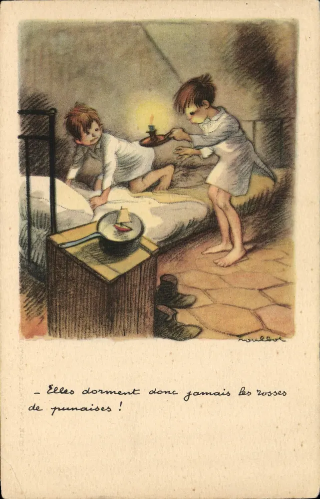 Zwei Kinder in einem Zimmer — Kinderszene — Verlag Noulbod - Vorderseite