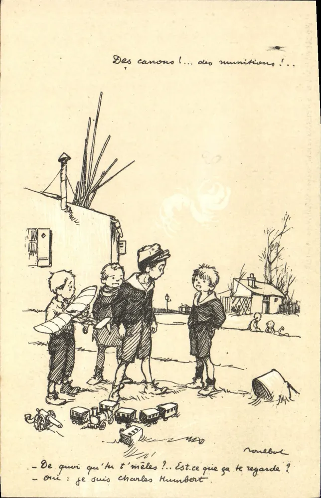 Kinder, die mit militärischen Spielzeugen spielen — humoristisches Zeichnung — Poulbot n°4 S.A. Ternois - Vorderseite
