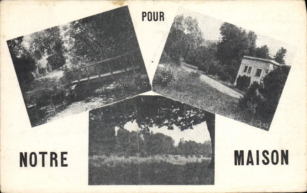 Notre maison — vue de trois scènes champêtres — éditeur non visible - Frente
