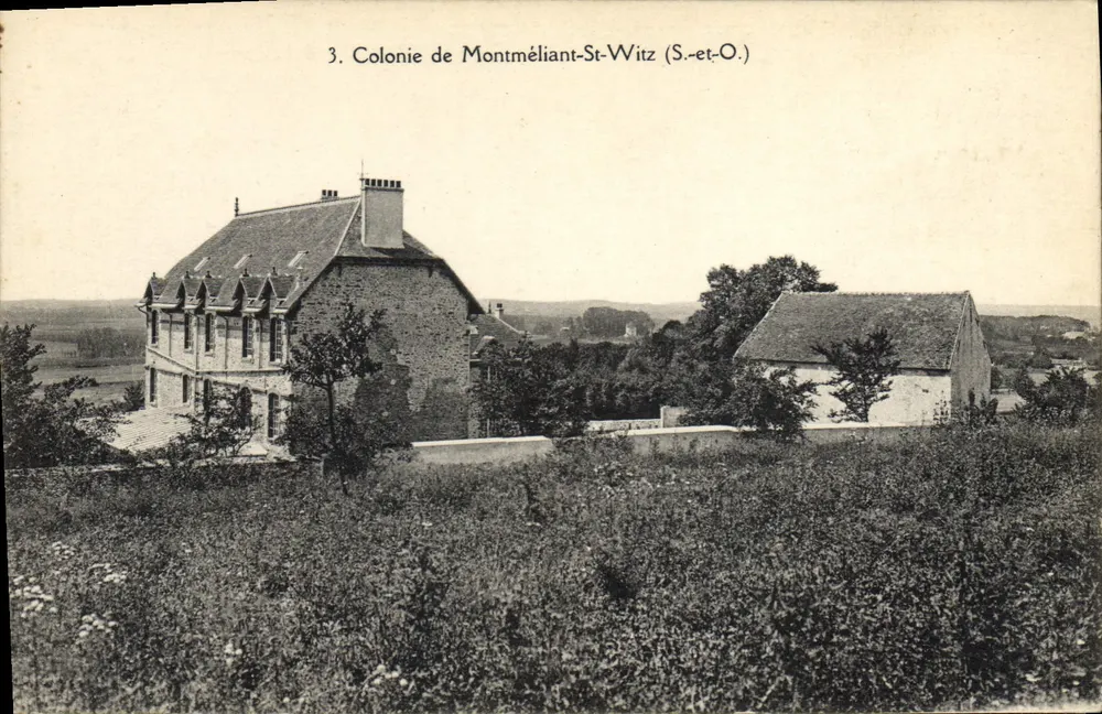 Kolonie Montméliant-St-Witz (S.-et-O.) — Ansicht eines Hauptgebäudes und einer Anbauung — unbekannter Verleger, Seriennummer 3 - Vorderseite