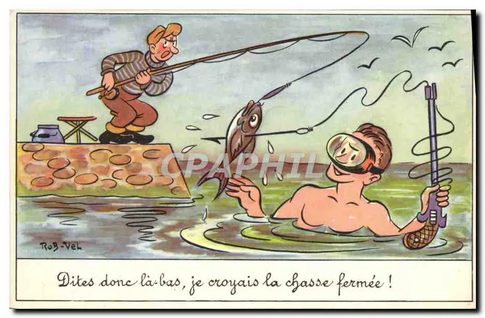 Fischjagd — Humor — Rob-Vel - Vorderseite