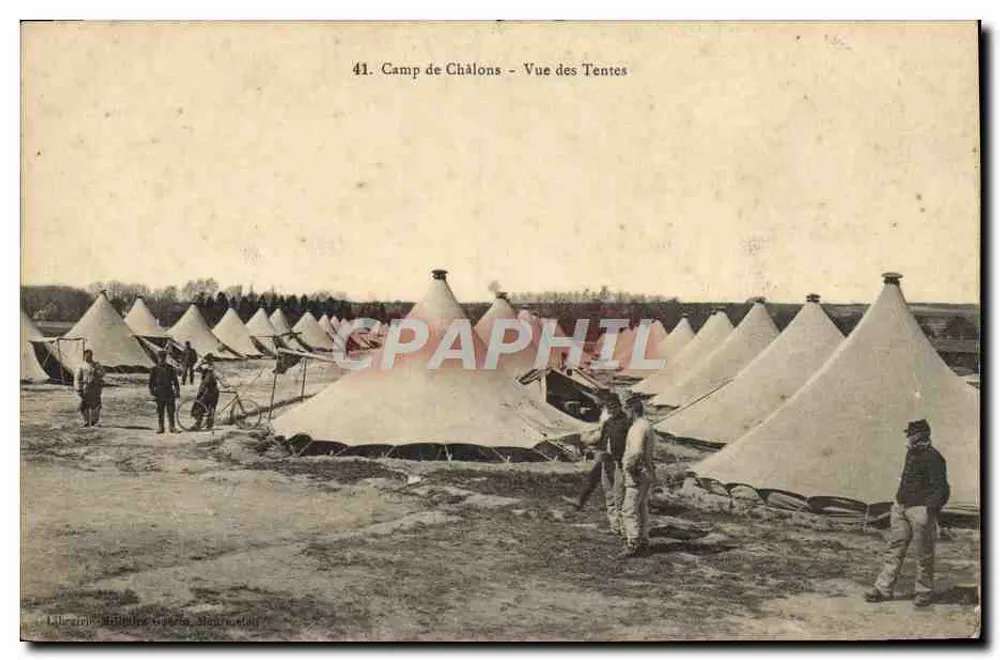 Lager von Châlons — Ansicht der Zelte — Militärbuchhandlung Gérau, Magnanoy - Vorderseite
