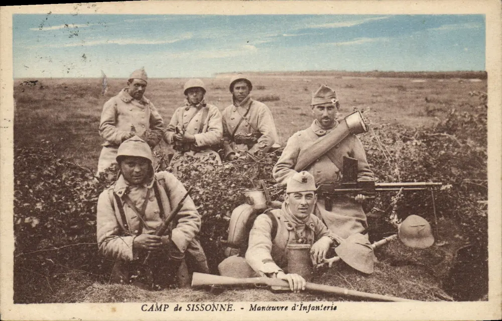 Camp de Sissonne — Infanterie-Manöver — Portellin-Goux, Verleger (Mians) - Vorderseite