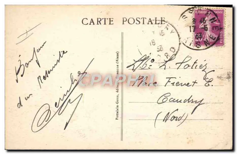 Camp de Sissonne — Infanterie-Manöver — Portellin-Goux, Verleger (Mians) - Rückseite