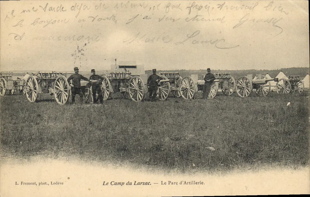 Das Lager Larzac — Das Artilleriepark — L. Froment, phot. Lodéve - Vorderseite