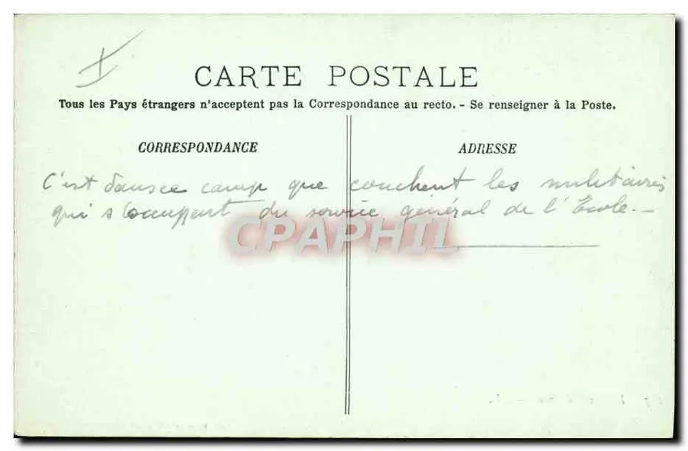 Le Camp d'Avon — Camp militaire avec tentes — Pap Verneuil, 100 Rue Grande - Fontainebleau - Rewers