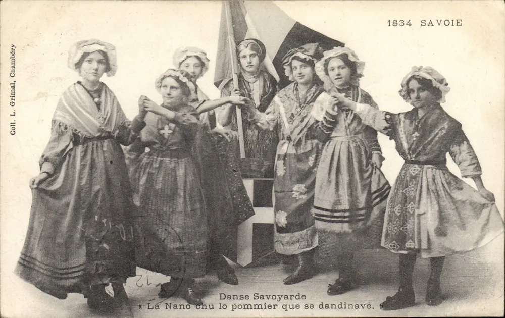 Dança Savoia — « La Nano chu lo pommier que se dandinavé » — Coll. L. Grimal, Chambéry - Frente