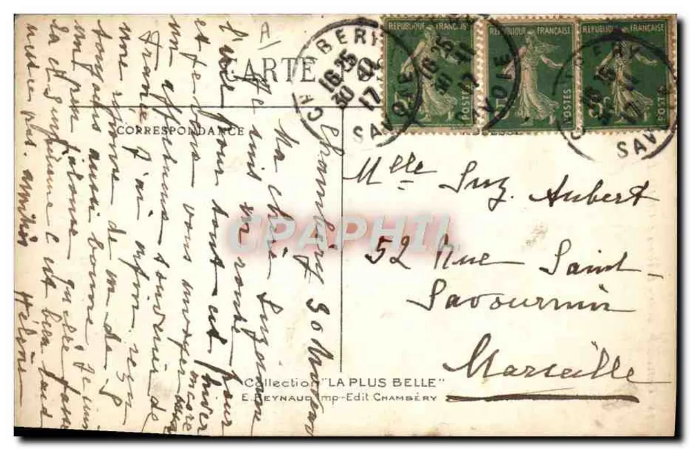 Kleidung der Savoie - Umgebung von CHAMBERY und AIX-les-BAINS — E. Reynaud, Verlag, Chambéry, Nr. 78 - Rückseite
